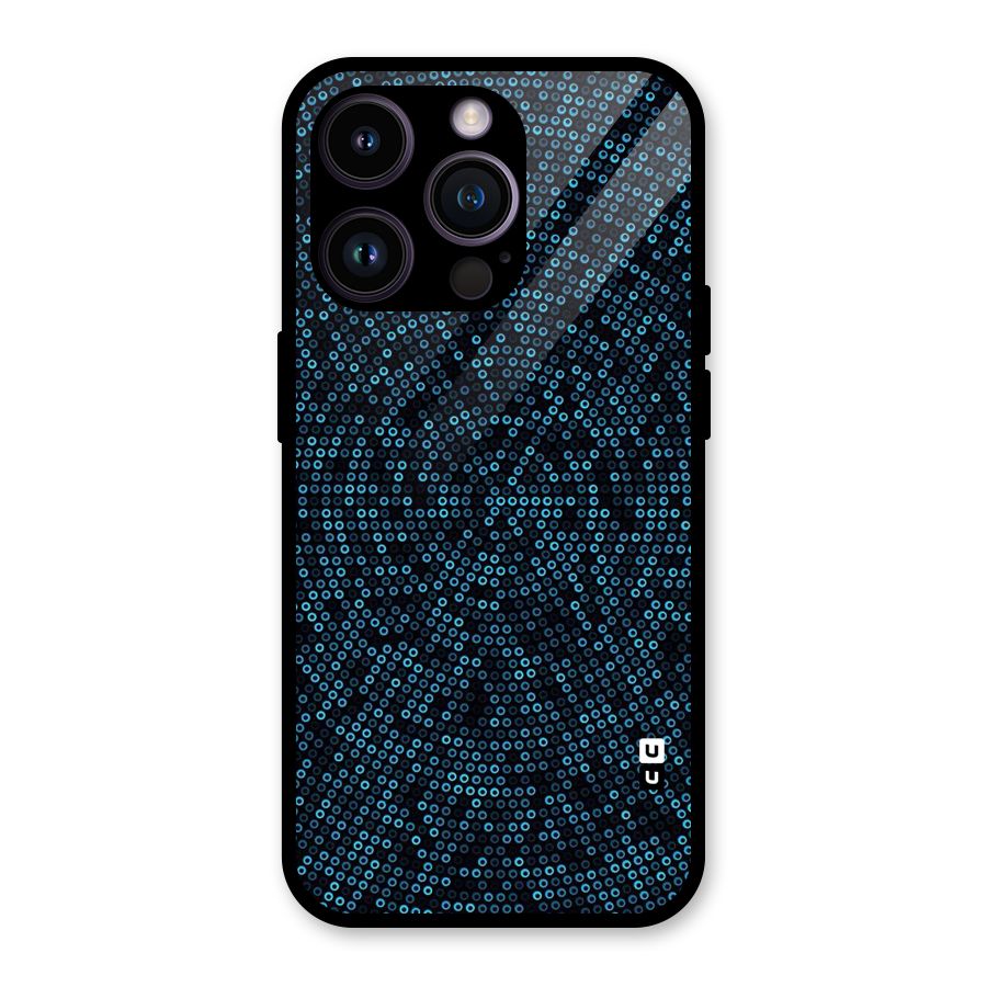 Blue Disco Lights Glass Back Case for iPhone 14 Pro