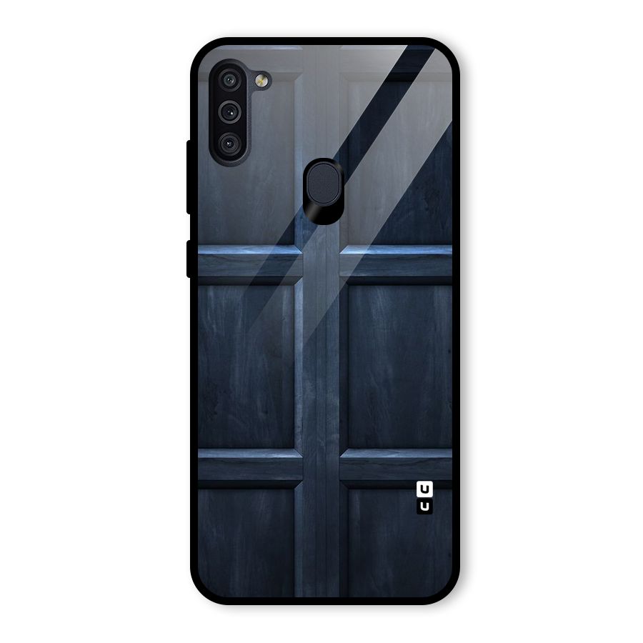 Blue Door Design Glass Back Case for Galaxy M11
