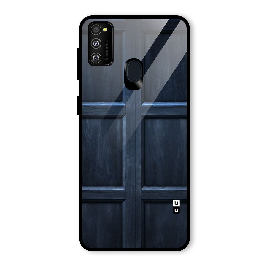 Blue Door Design Glass Back Case for Galaxy M21