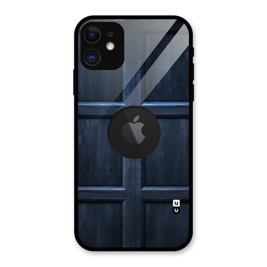 Blue Door Design Glass Back Case for iPhone 11 Logo Cut