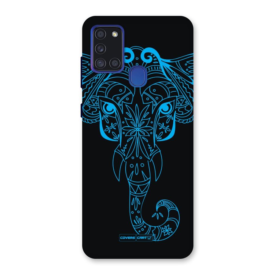 Blue Elephant Ethnic Back Case for Galaxy A21s
