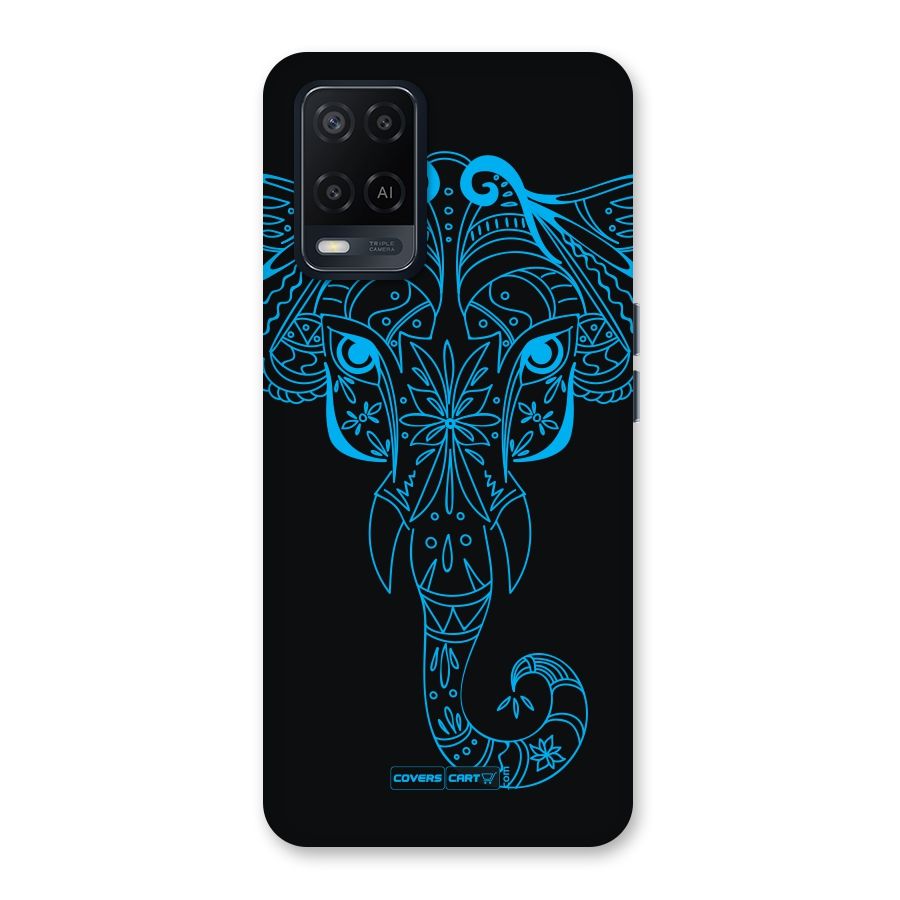 Blue Elephant Ethnic Back Case for Oppo A54