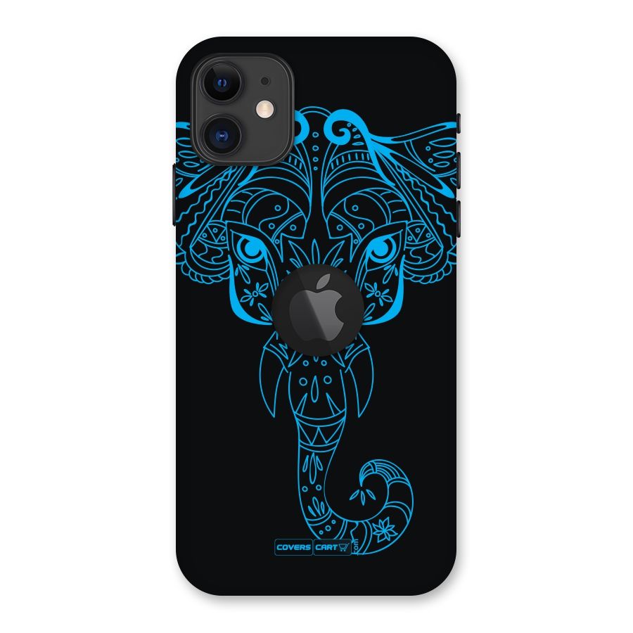 Blue Elephant Ethnic Back Case for iPhone 11 Logo Cut