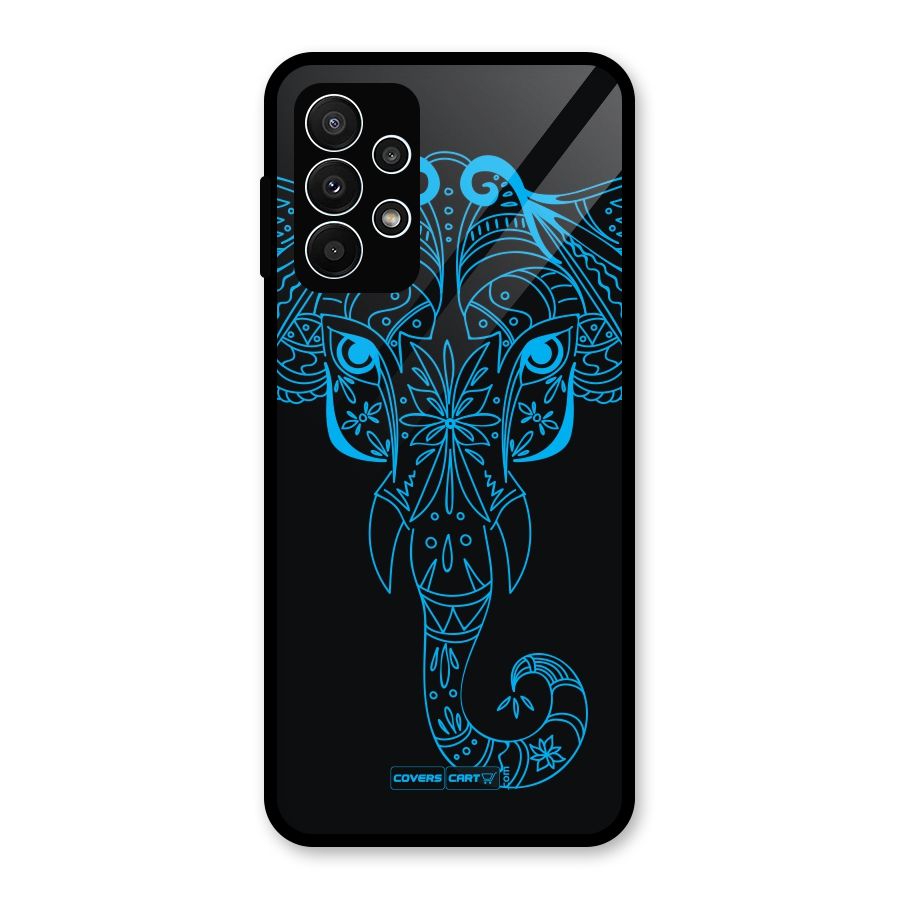 Blue Elephant Ethnic Glass Back Case for Galaxy A23