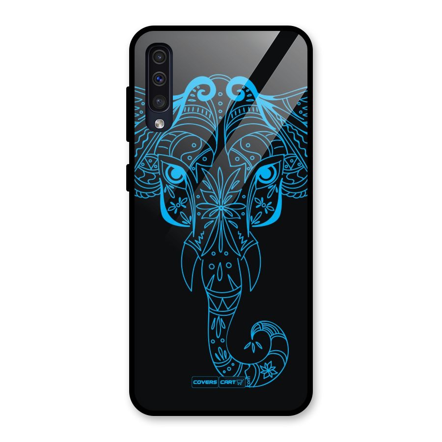 Blue Elephant Ethnic Glass Back Case for Galaxy A30s