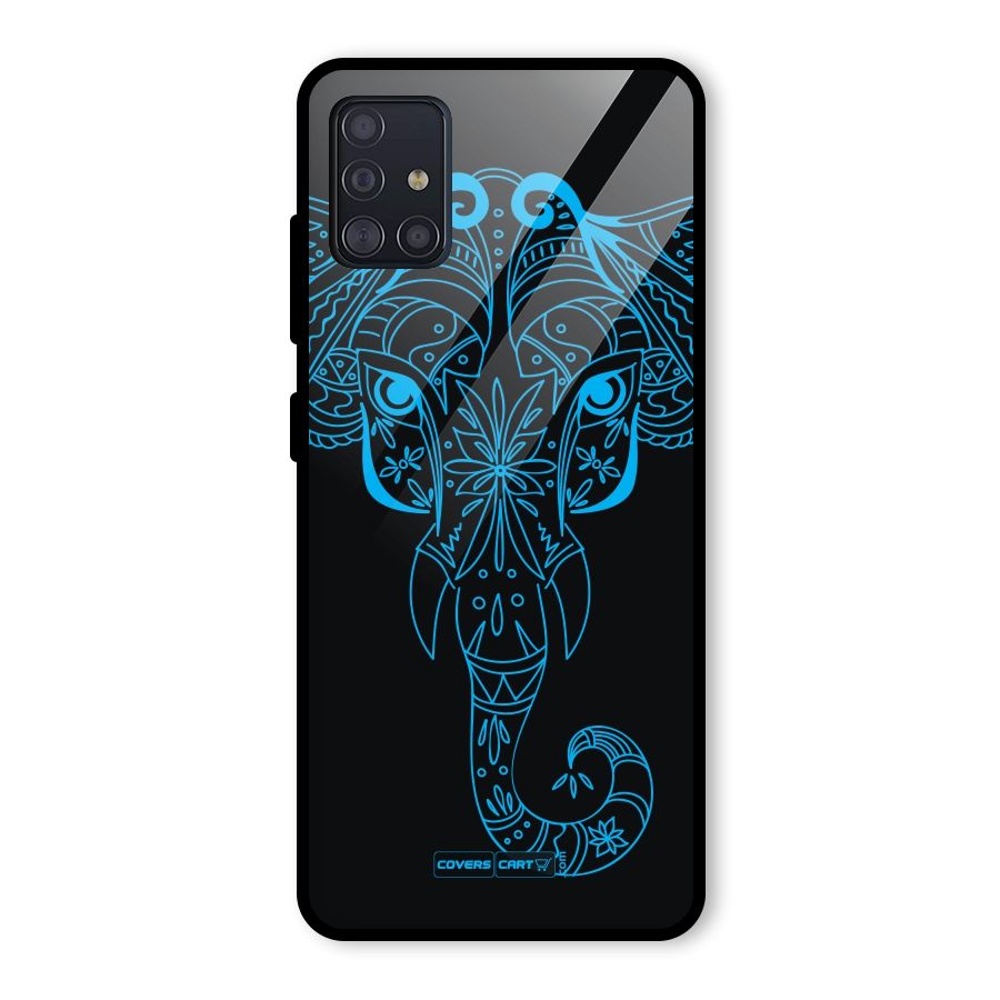 Blue Elephant Ethnic Glass Back Case for Galaxy A51