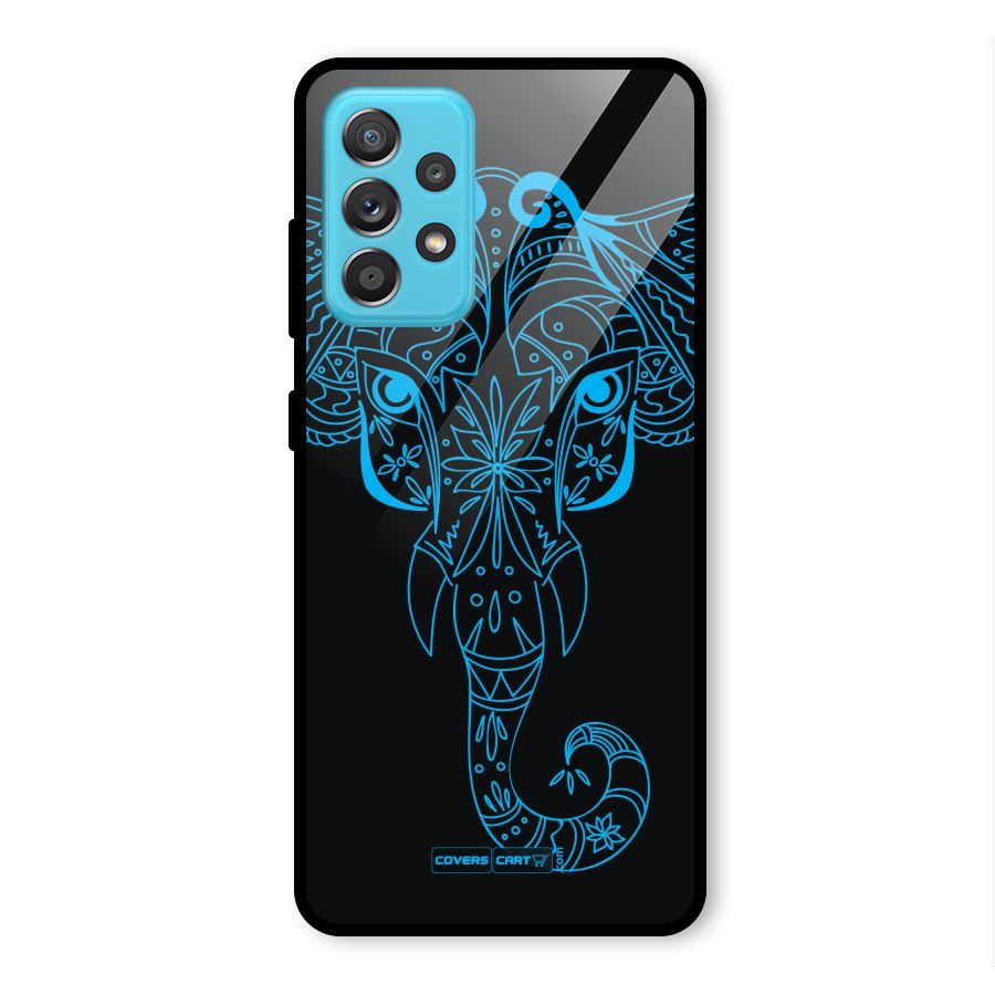 Blue Elephant Ethnic Glass Back Case for Galaxy A52