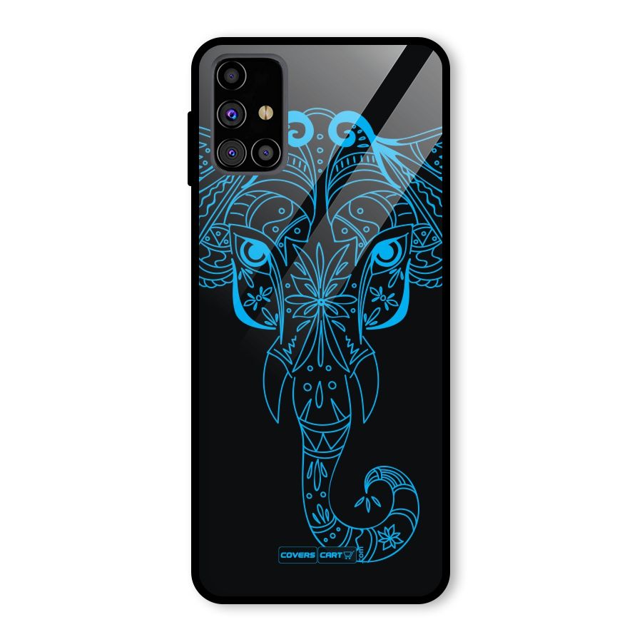 Blue Elephant Ethnic Glass Back Case for Galaxy M31s