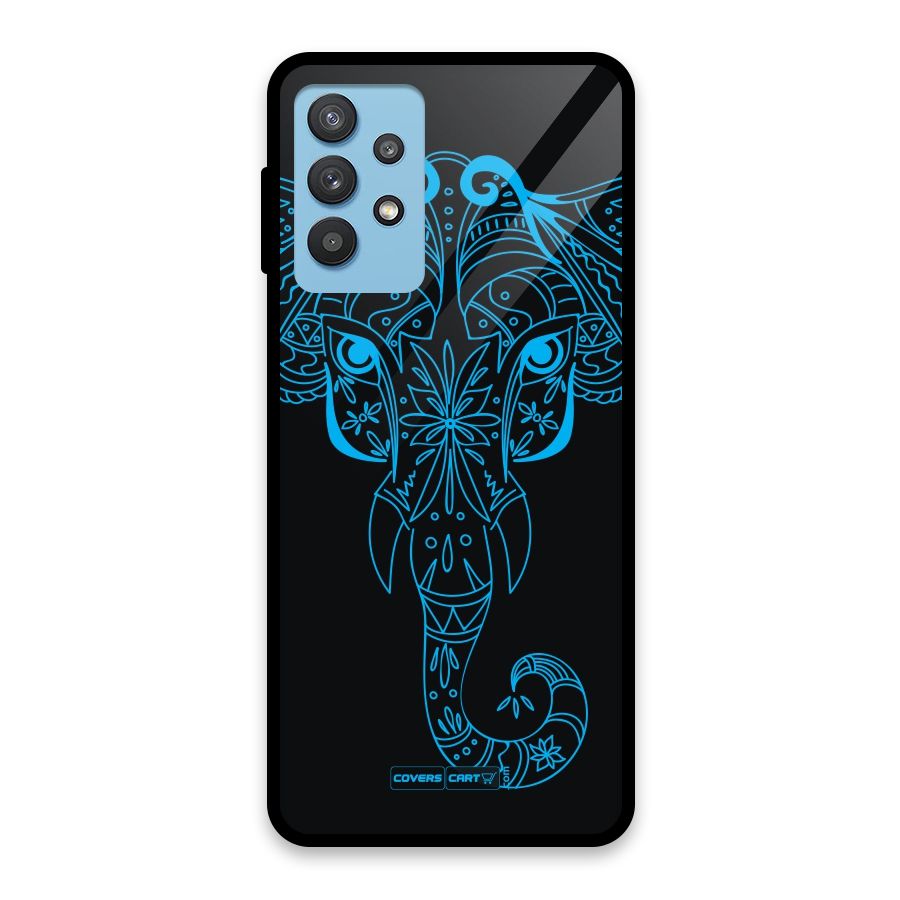 Blue Elephant Ethnic Glass Back Case for Galaxy M32 5G