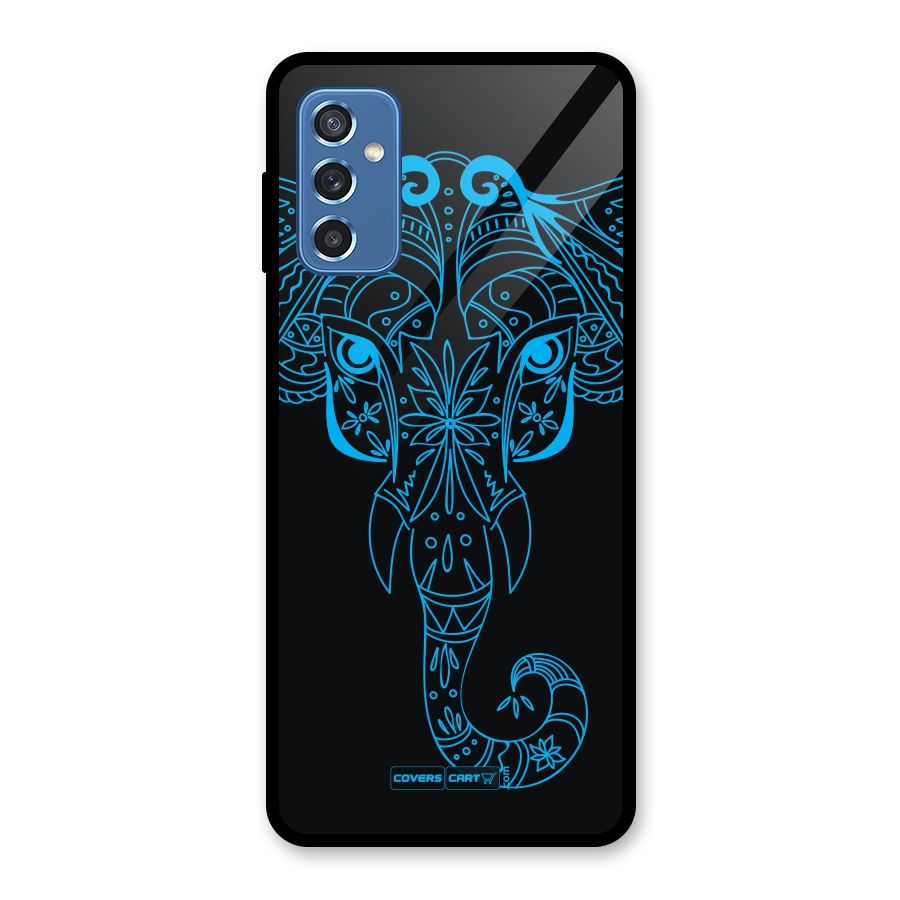 Blue Elephant Ethnic Glass Back Case for Galaxy M52 5G