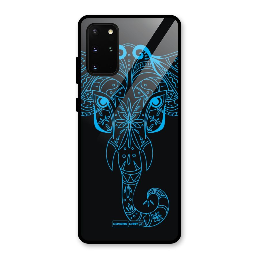Blue Elephant Ethnic Glass Back Case for Galaxy S20 Plus