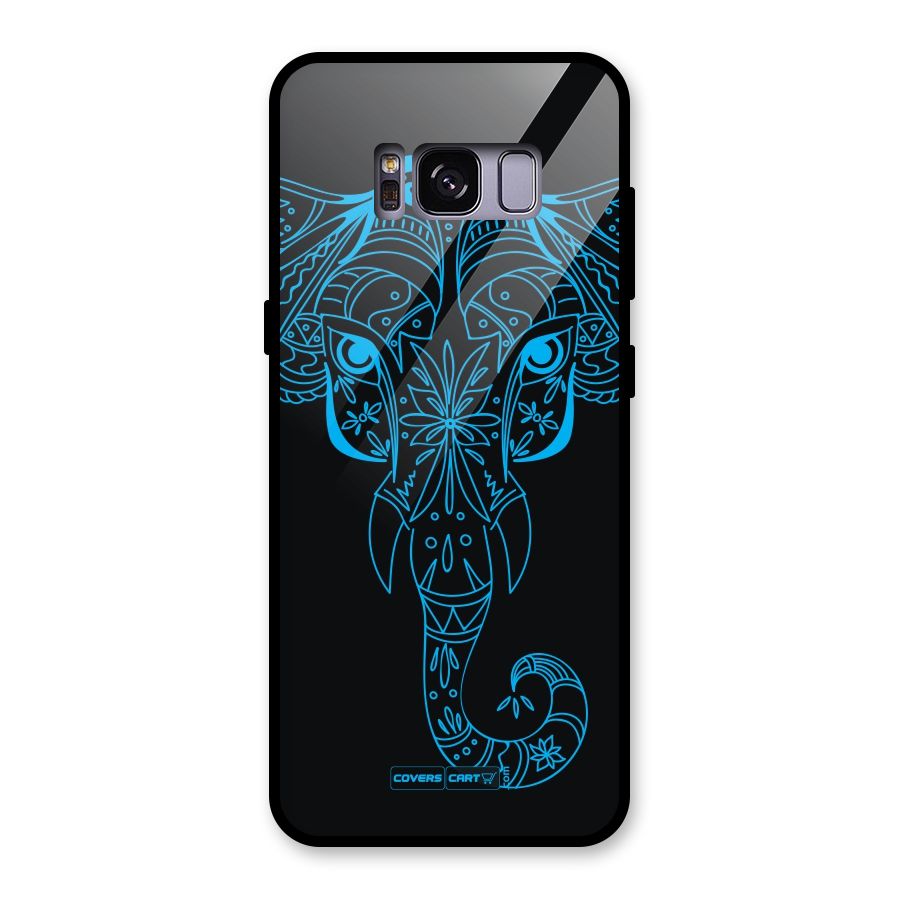Blue Elephant Ethnic Glass Back Case for Galaxy S8