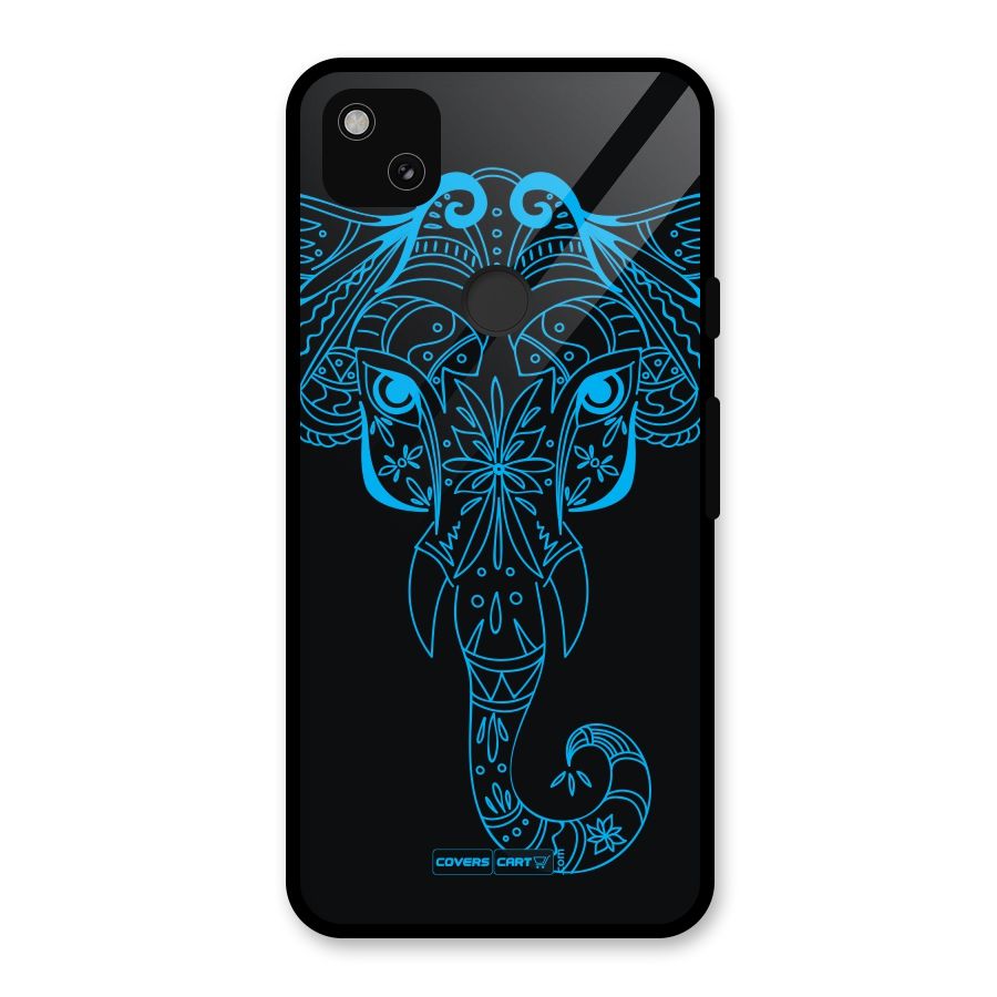 Blue Elephant Ethnic Glass Back Case for Google Pixel 4a
