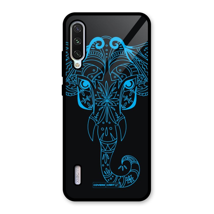 Blue Elephant Ethnic Glass Back Case for Mi A3