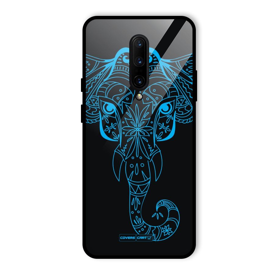 Blue Elephant Ethnic Glass Back Case for OnePlus 7 Pro