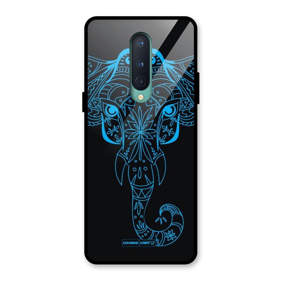 Blue Elephant Ethnic Glass Back Case for OnePlus 8