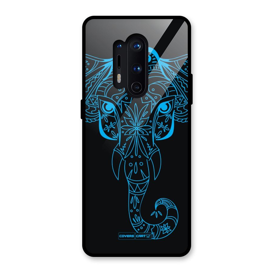 Blue Elephant Ethnic Glass Back Case for OnePlus 8 Pro
