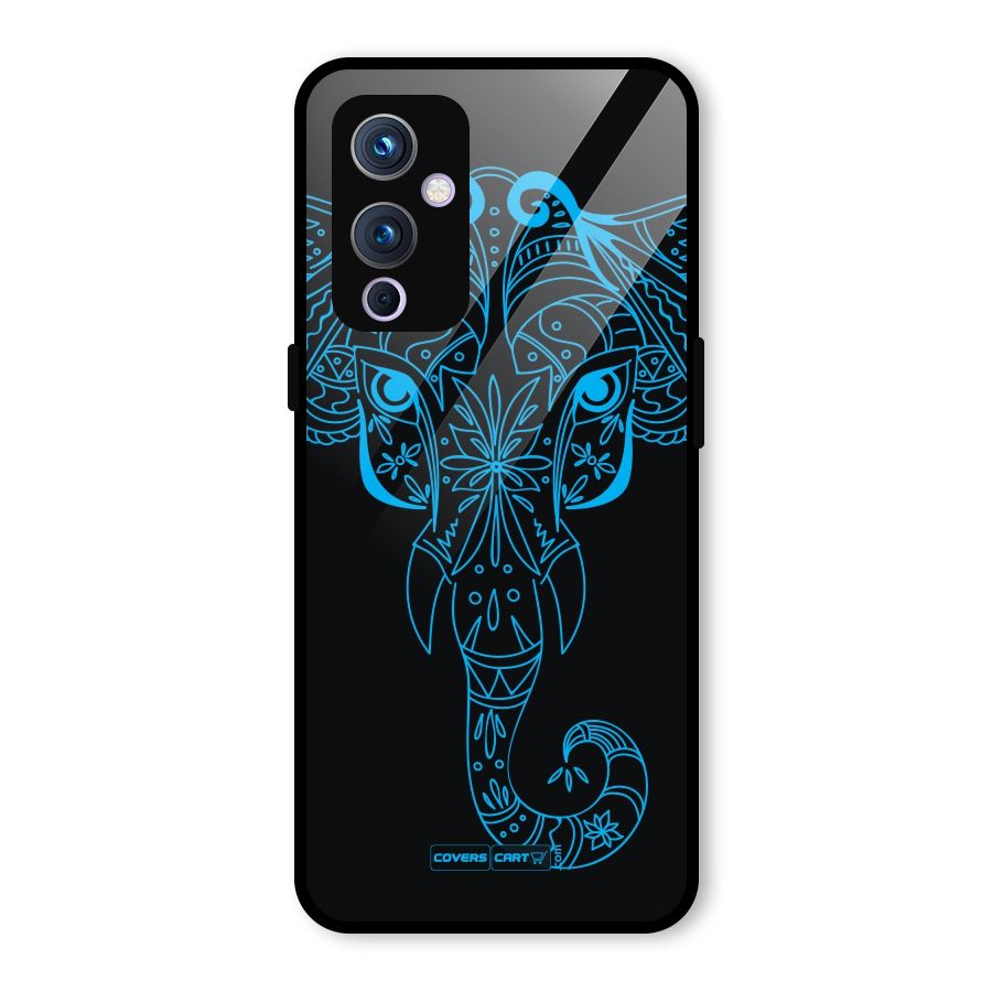 Blue Elephant Ethnic Glass Back Case for OnePlus 9