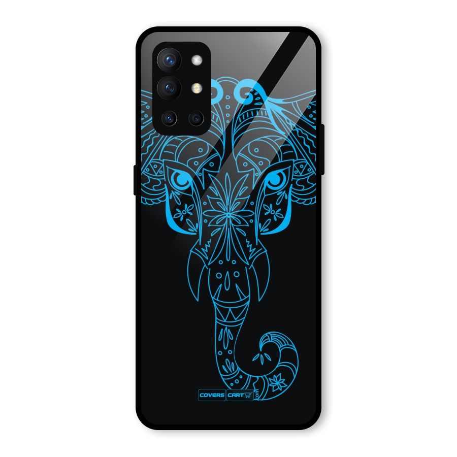 Blue Elephant Ethnic Glass Back Case for OnePlus 9R