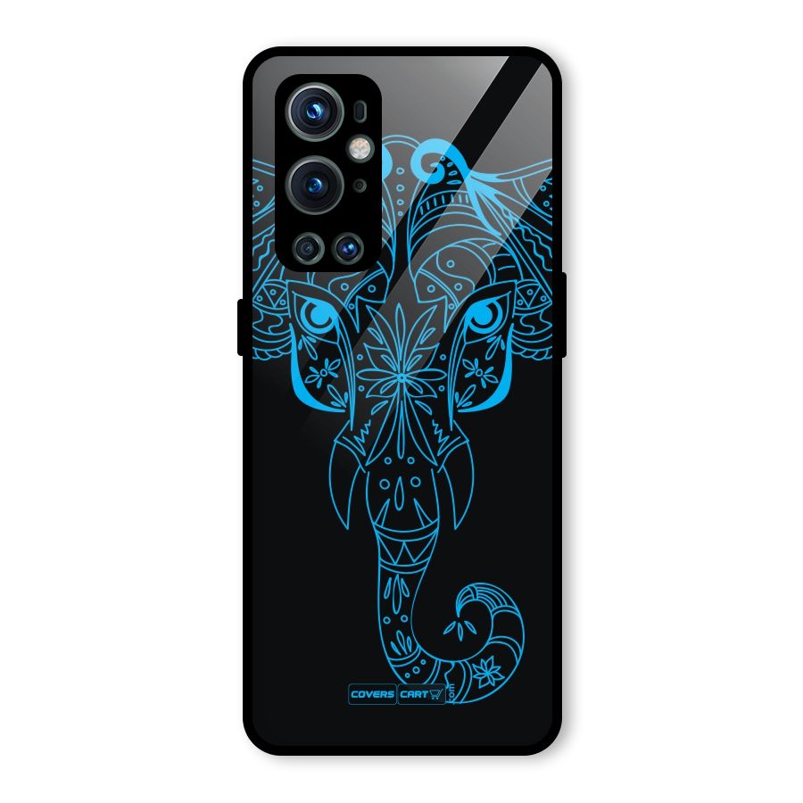 Blue Elephant Ethnic Glass Back Case for OnePlus 9 Pro