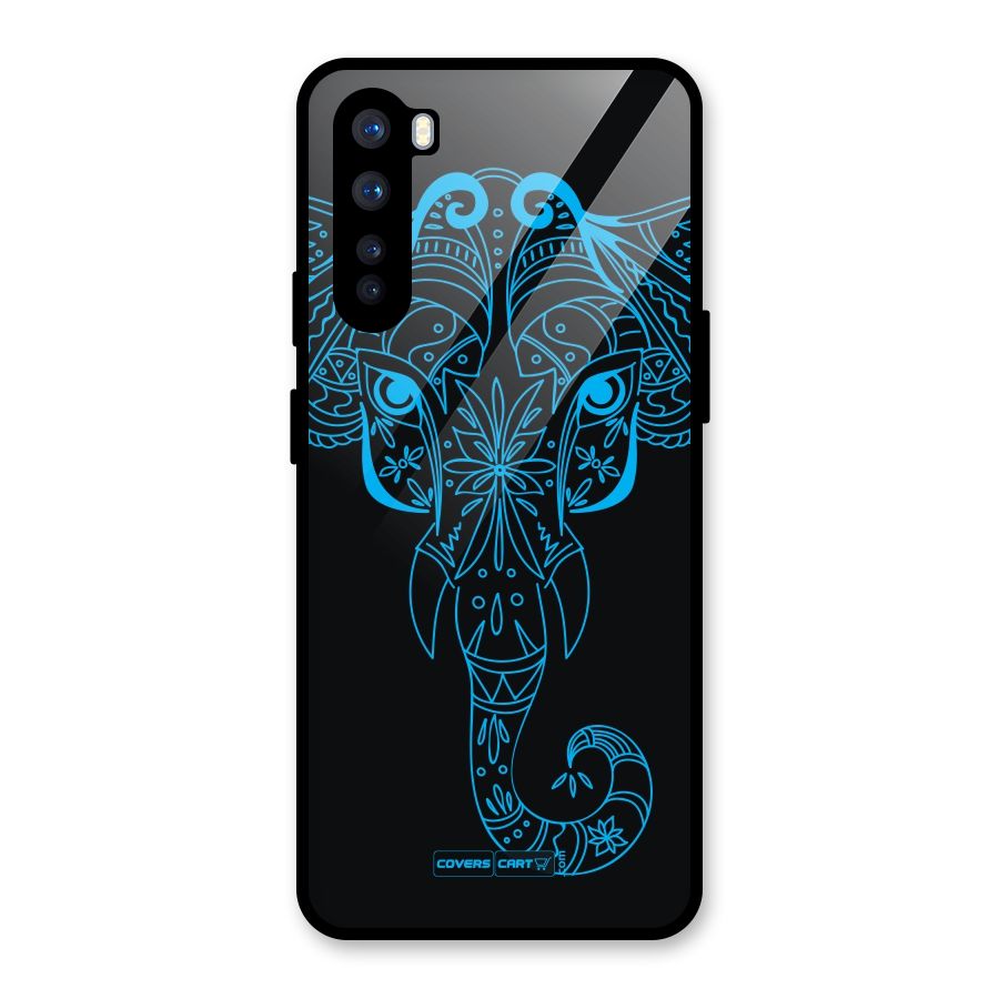 Blue Elephant Ethnic Glass Back Case for OnePlus Nord
