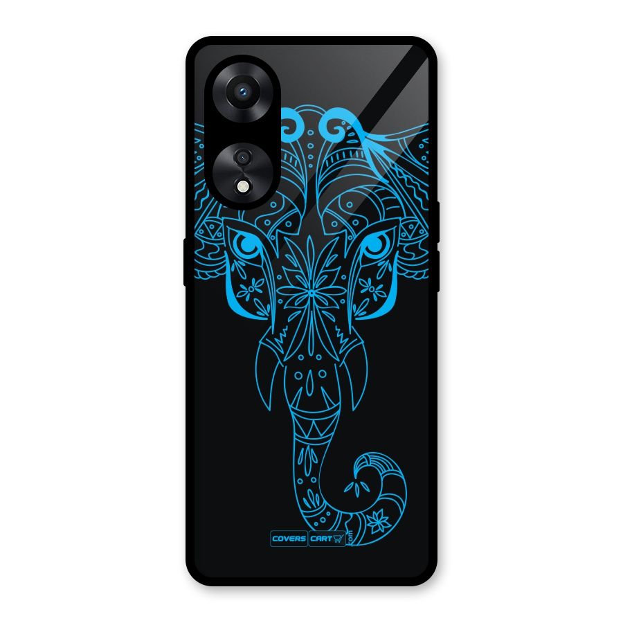 Blue Elephant Ethnic Glass Back Case for Oppo A78