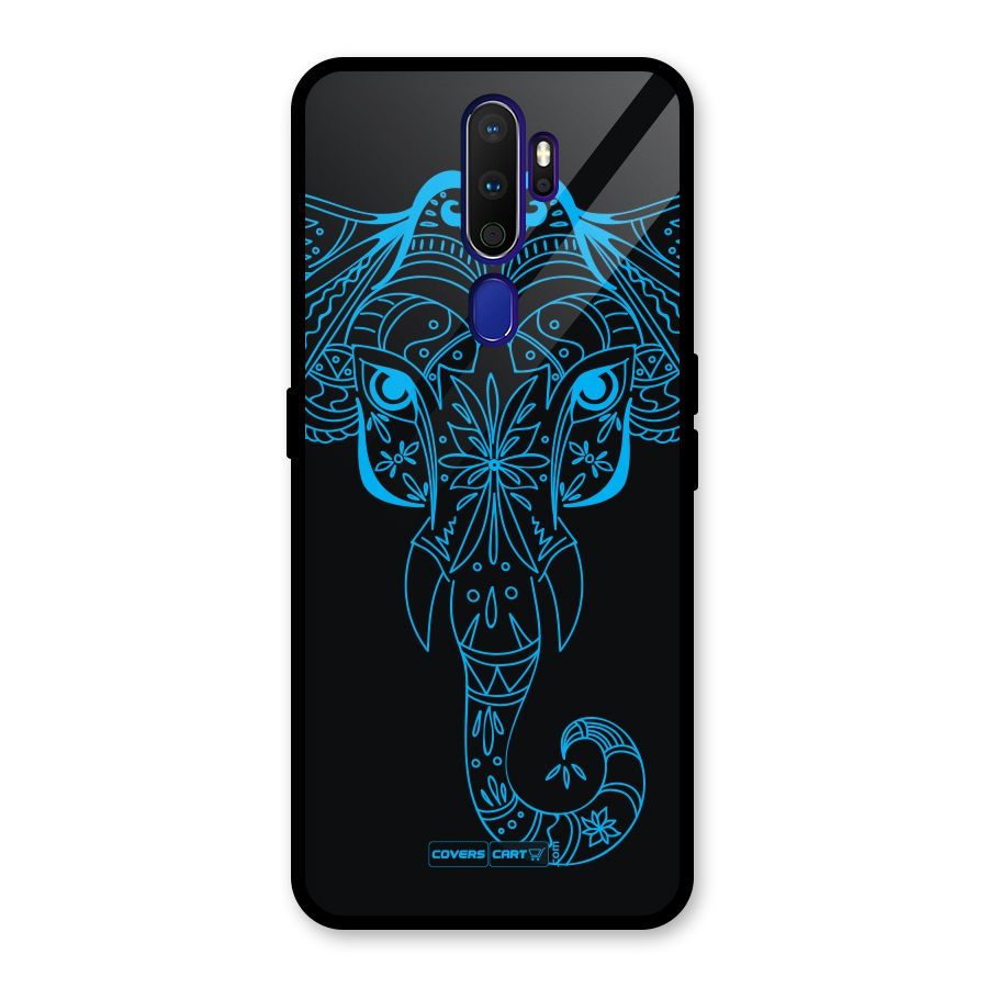 Blue Elephant Ethnic Glass Back Case for Oppo A9 (2020)