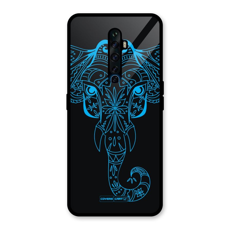 Blue Elephant Ethnic Glass Back Case for Oppo Reno2 F