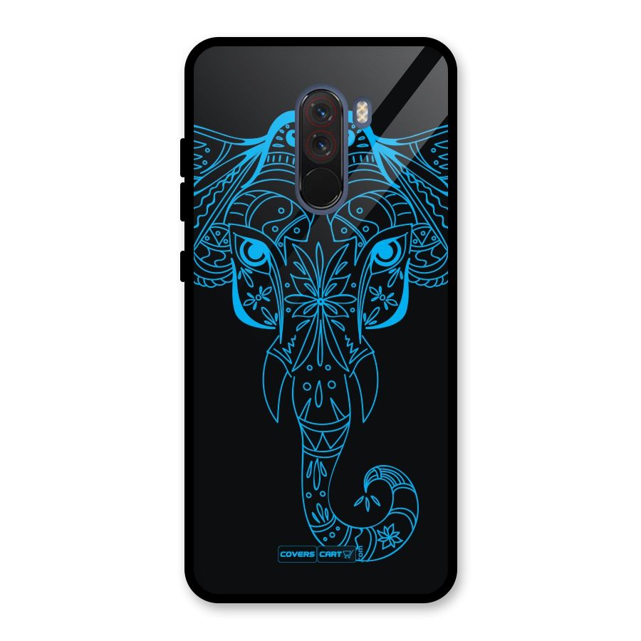 Blue Elephant Ethnic Glass Back Case for Poco F1