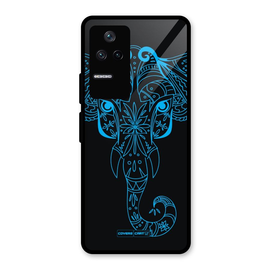Blue Elephant Ethnic Glass Back Case for Poco F4 5G