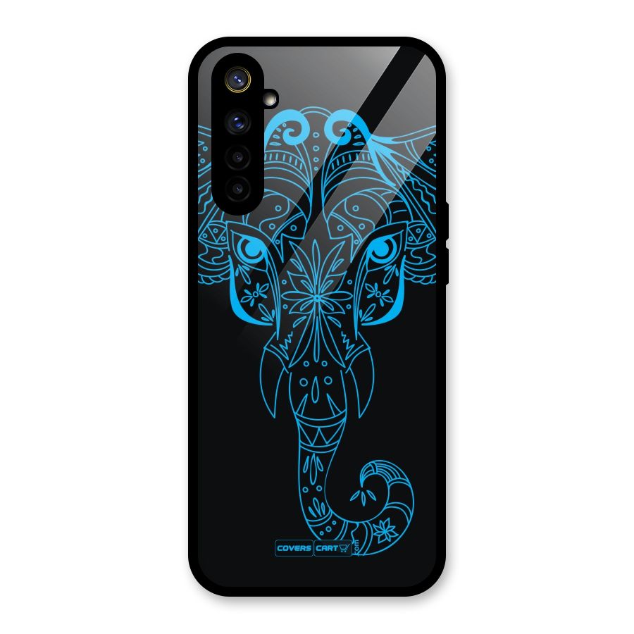 Blue Elephant Ethnic Glass Back Case for Realme 6