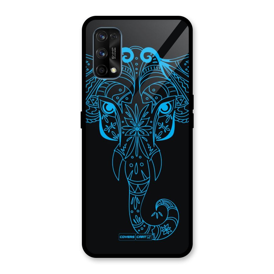 Blue Elephant Ethnic Glass Back Case for Realme 7 Pro