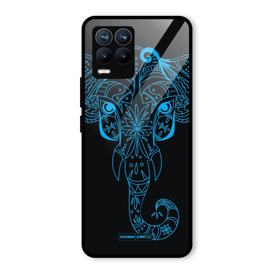 Blue Elephant Ethnic Glass Back Case for Realme 8