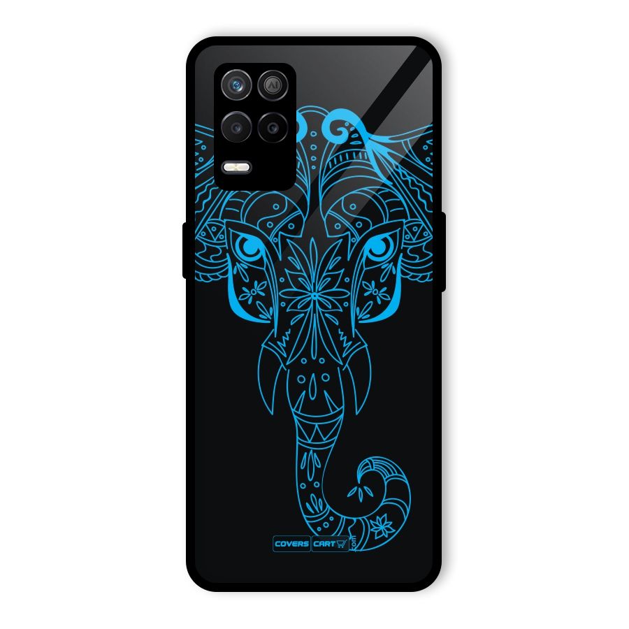 Blue Elephant Ethnic Glass Back Case for Realme 9 5G