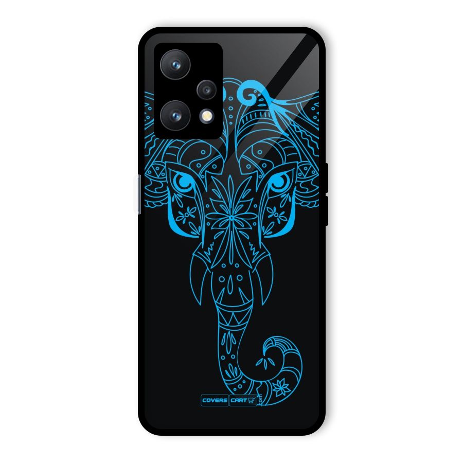 Blue Elephant Ethnic Glass Back Case for Realme 9 Pro 5G