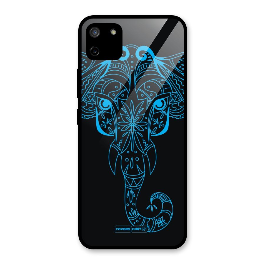 Blue Elephant Ethnic Glass Back Case for Realme C11
