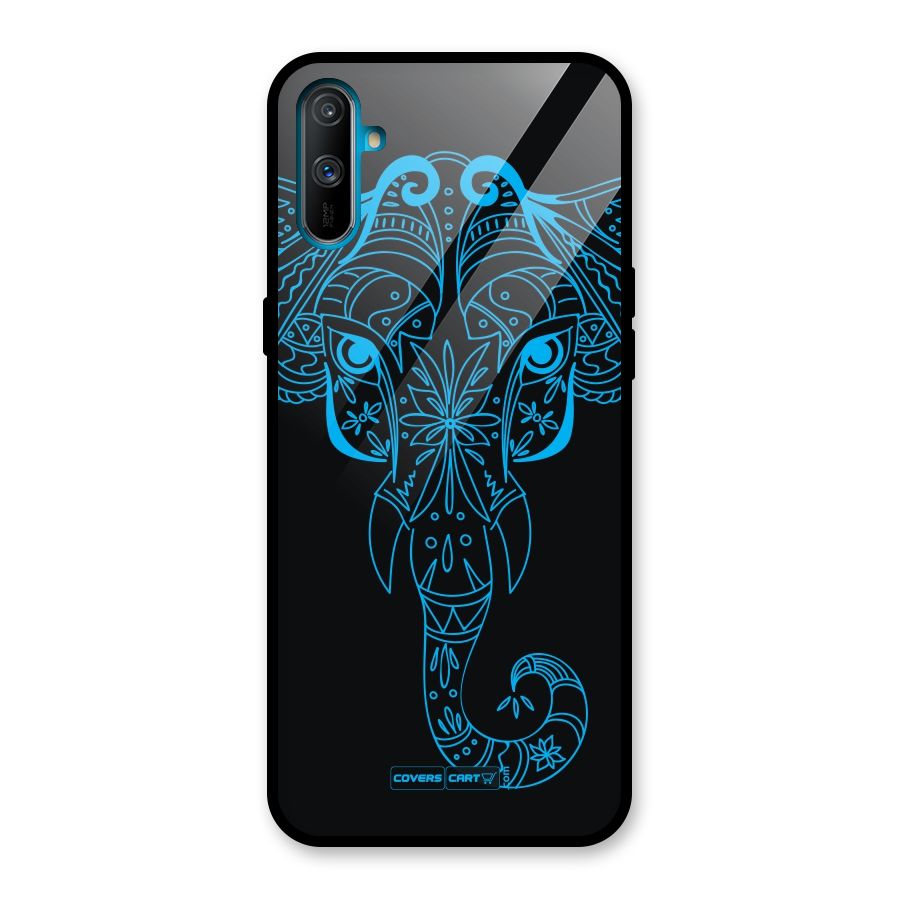 Blue Elephant Ethnic Glass Back Case for Realme C3