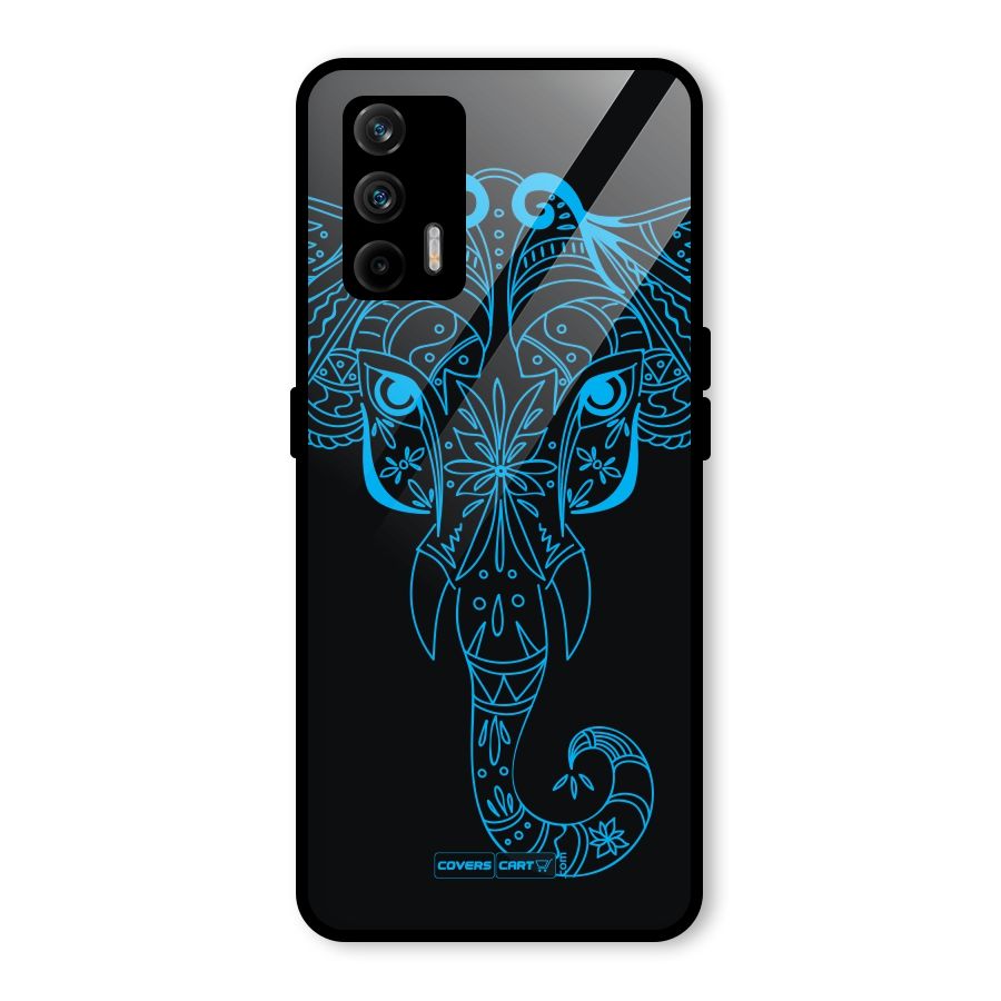 Blue Elephant Ethnic Glass Back Case for Realme GT 5G