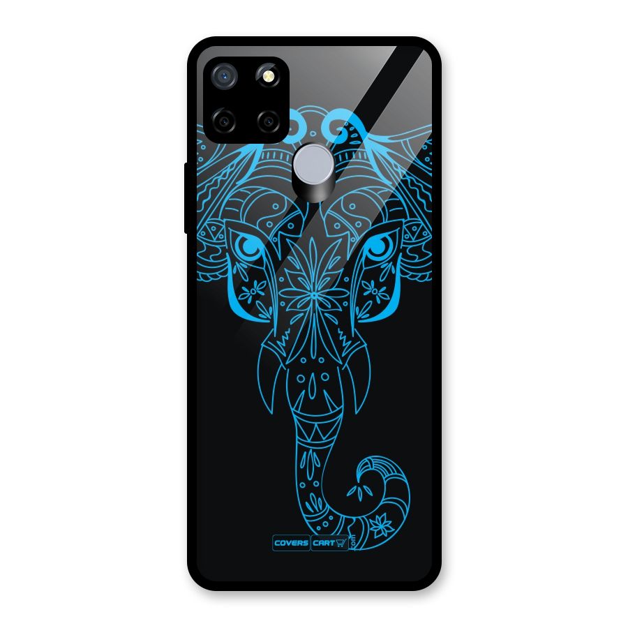 Blue Elephant Ethnic Glass Back Case for Realme Narzo 20