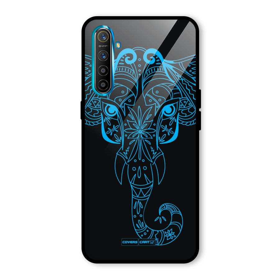 Blue Elephant Ethnic Glass Back Case for Realme X2