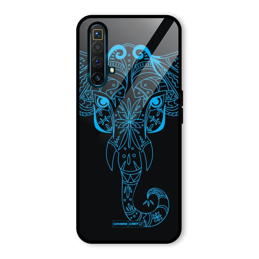 Blue Elephant Ethnic Glass Back Case for Realme X3 SuperZoom