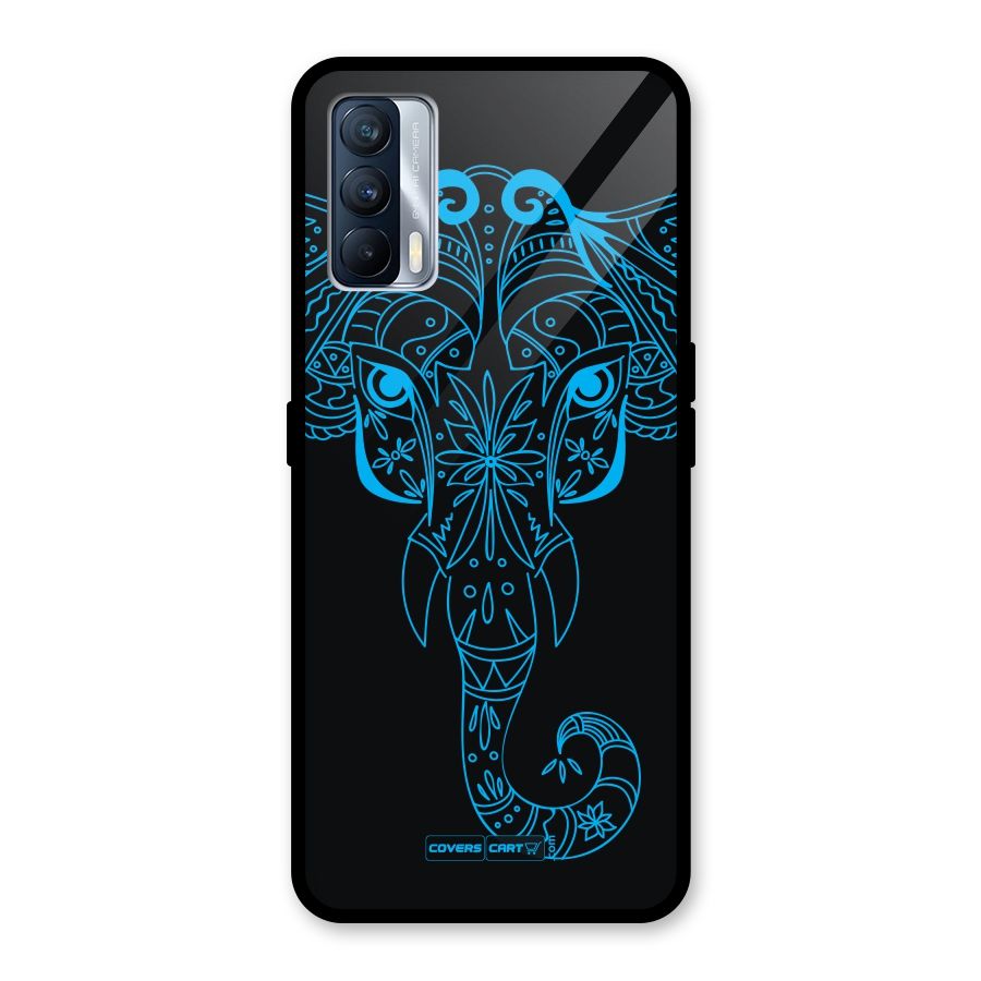 Blue Elephant Ethnic Glass Back Case for Realme X7