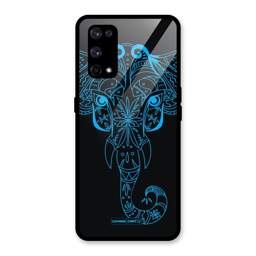 Blue Elephant Ethnic Glass Back Case for Realme X7 Pro