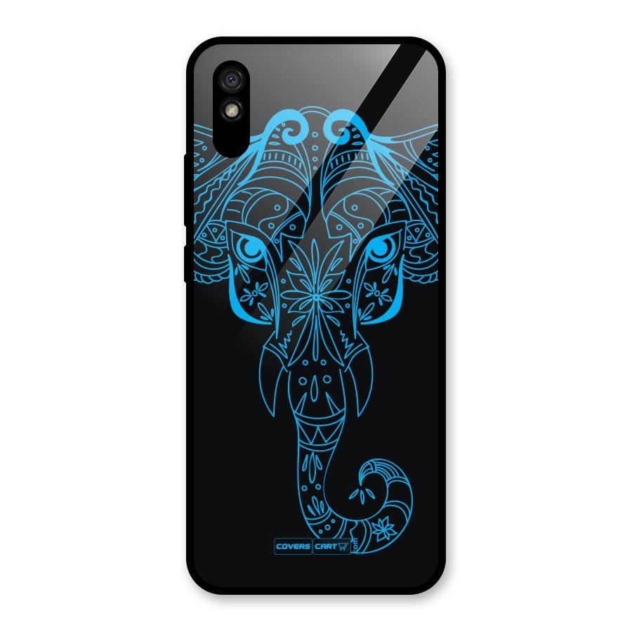 Blue Elephant Ethnic Glass Back Case for Redmi 9i