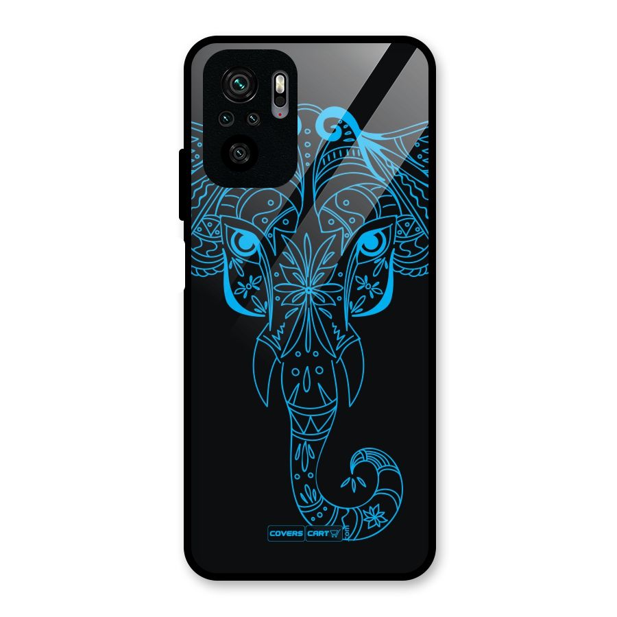 Blue Elephant Ethnic Glass Back Case for Redmi Note 10S