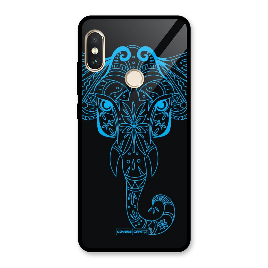Blue Elephant Ethnic Glass Back Case for Redmi Note 5 Pro