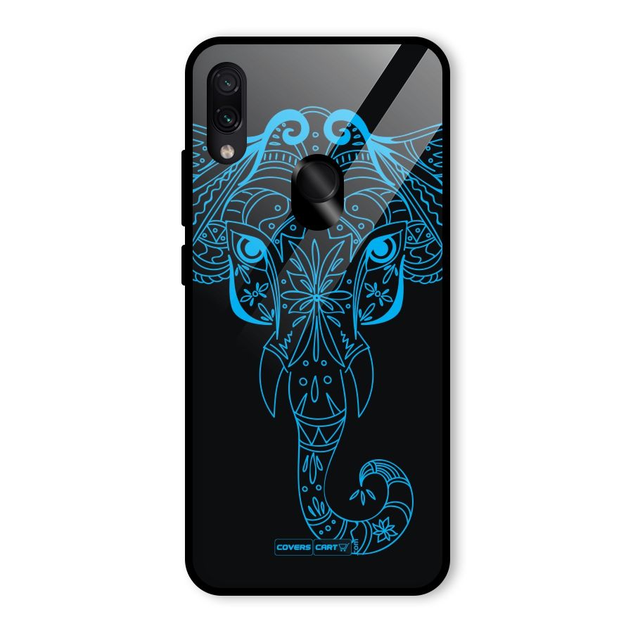 Blue Elephant Ethnic Glass Back Case for Redmi Note 7