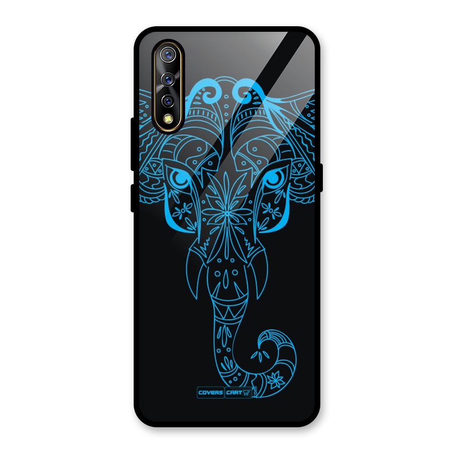 Blue Elephant Ethnic Glass Back Case for Vivo S1