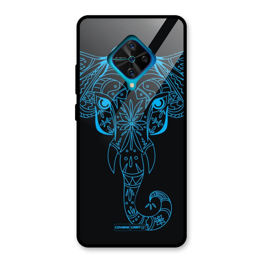 Blue Elephant Ethnic Glass Back Case for Vivo S1 Pro