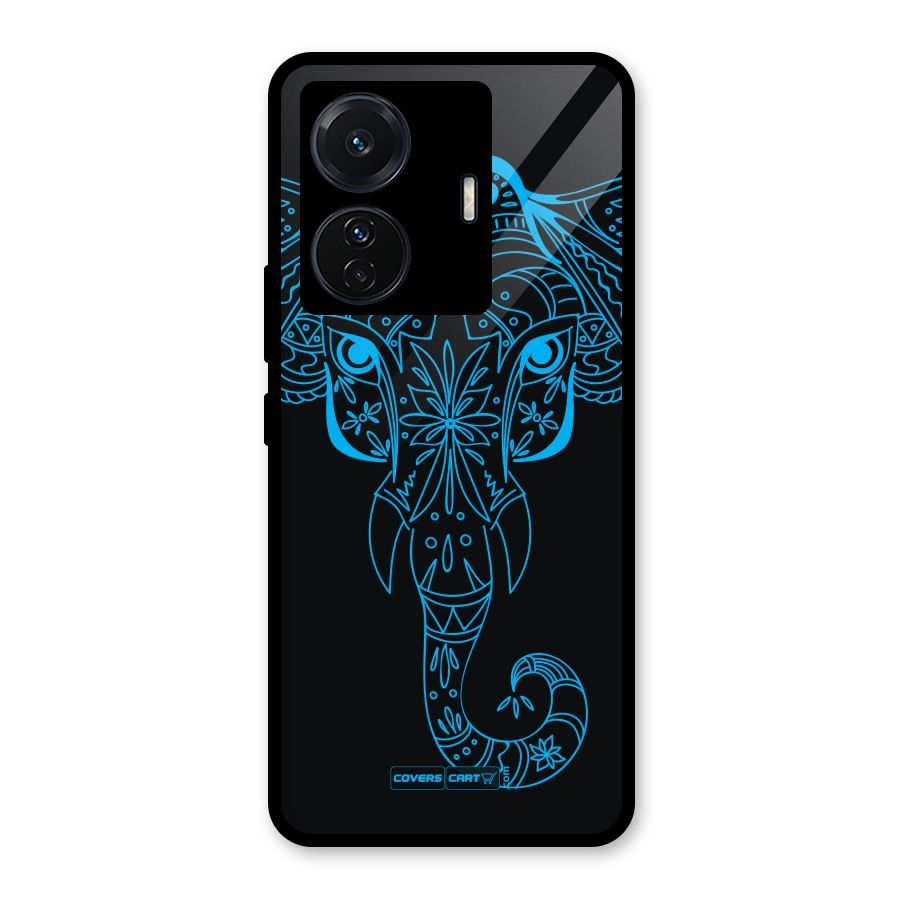 Blue Elephant Ethnic Glass Back Case for Vivo T1 Pro